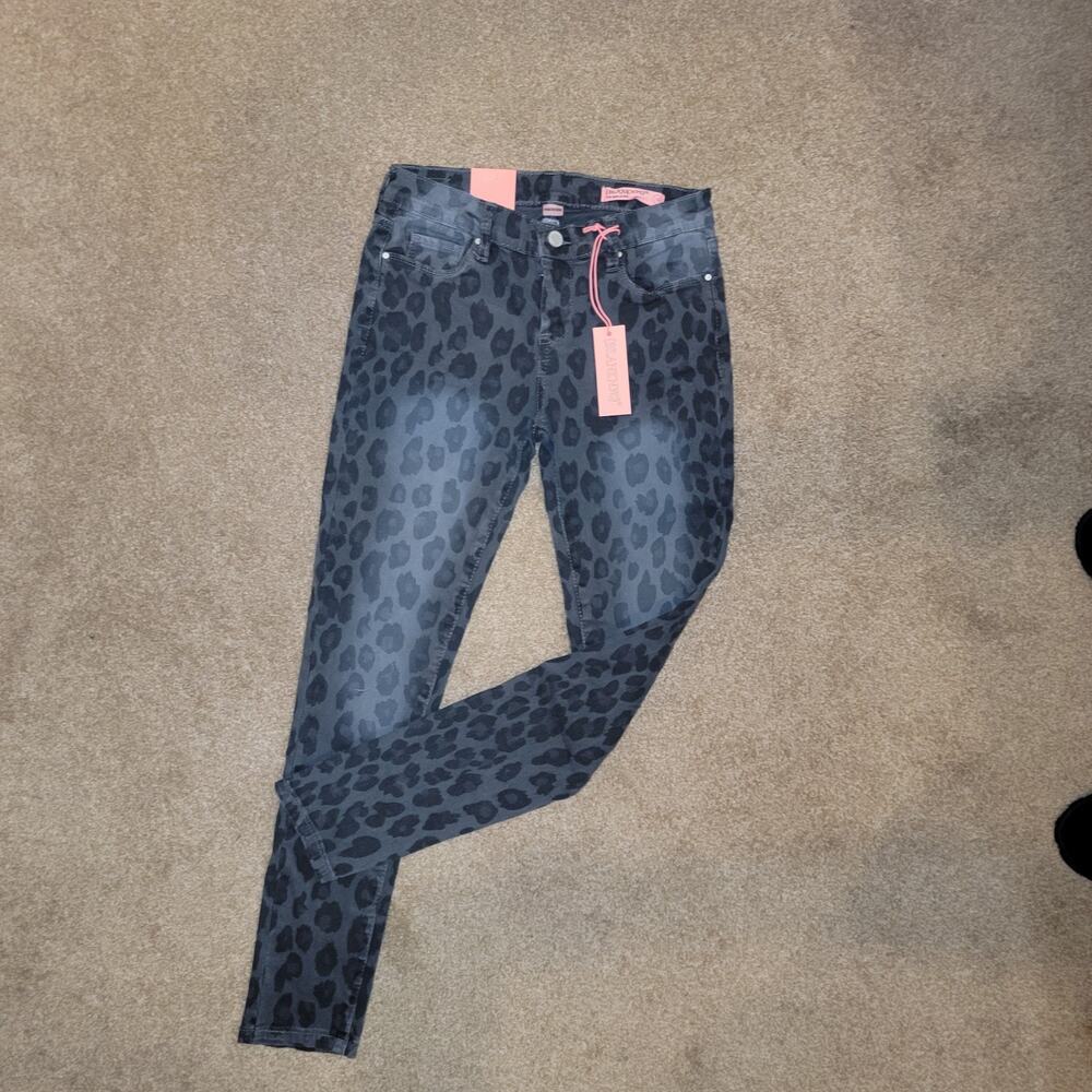 Girl's Blank NYC mini bond animal print jeans, Size 12